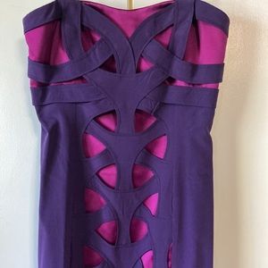 Karen Millen cutout appliqué color block dress